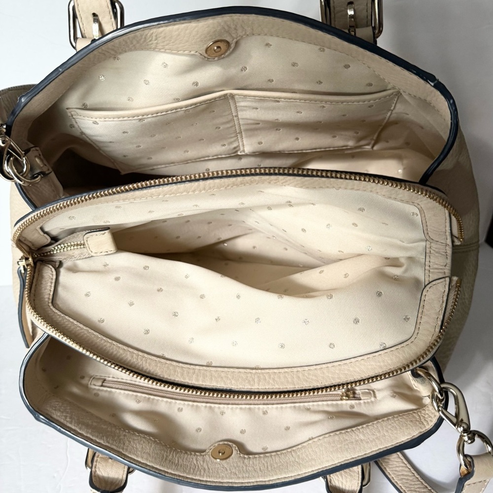 kate spade New York Mercer Isle Sloan Satchel Beige Leather - Picture 14 of 16